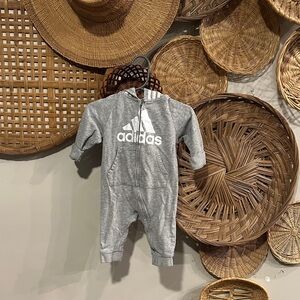 Adidas Kids Gray One Piece Footie // 6 Months